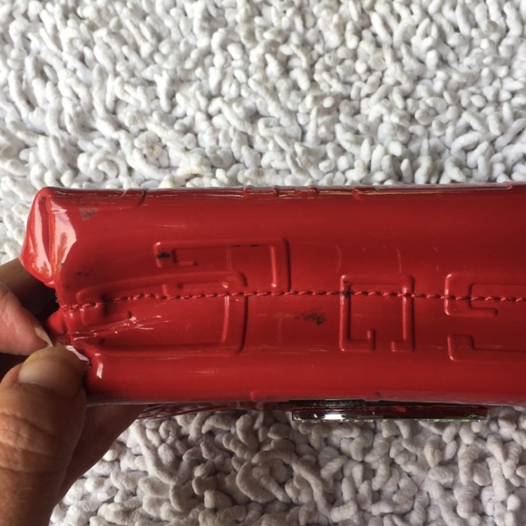 Guess red make up cosmetic bag with two pocked - Picture 5 of 7